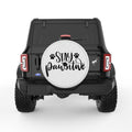STAY PAWSITIVE PEARL  WHITE CARBON FIBER TIRE COVER