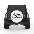 STAY PAWSITIVE WHITE TIRE COVER
