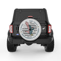 STRONG AND BRAVE AMERICAN EAGLE SILVER CARBON FIBER TIRE COVER