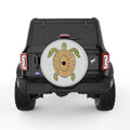 STYLIZED GREEN AND BROWN TURTLE SILVER CARBON FIBER TIRE COVER