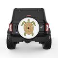 STYLIZED GREEN AND BROWN TURTLE WHITE TIRE COVER