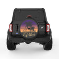 SUMMER VIBES PALM TREES BLACK TIRE COVER