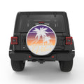 SUMMER VIBES PALM TREES BLACK TIRE COVER