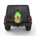 SUMMER VIBES PINAPPLE BLACK CARBON FIBER TIRE COVER