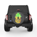 SUMMER VIBES PINAPPLE BLACK CARBON FIBER TIRE COVER