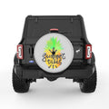 SUMMER VIBES PINAPPLE SILVER CARBON FIBER TIRE COVER