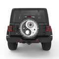 SUN MOON STARS YING YANG PEARL  WHITE CARBON FIBER TIRE COVER