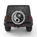 SUN MOON STARS YING YANG WHITE TIRE COVER