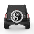 SUN MOON STARS YING YANG PEARL  WHITE CARBON FIBER TIRE COVER