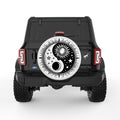 SUN MOON STARS YING YANG WHITE TIRE COVER