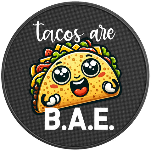 TACOS ARE BAE BLACK CARBON FIBER TIRE COVER