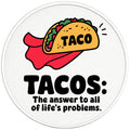 TACOS THE ANSWER TO LIFE PROBLEMS BLACK TIRE COVER