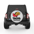 TACOS THE ANSWER TO LIFE PROBLEMS SILVER CARBON FIBER TIRE COVER