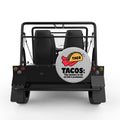TACOS THE ANSWER TO LIFE PROBLEMS SILVER CARBON FIBER TIRE COVER FOR MOKE