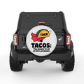TACOS THE ANSWER TO LIFE PROBLEMS PEARL  WHITE CARBON FIBER TIRE COVER