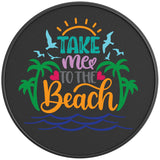 TAKE ME TO THE BEACH BLACK CARBON FIBER TIRE COVER