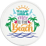 TAKE ME TO THE BEACH PEARL  WHITE CARBON FIBER TIRE COVER