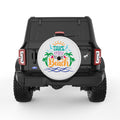 TAKE ME TO THE BEACH PEARL  WHITE CARBON FIBER TIRE COVER