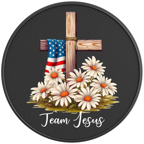 TEAM JESUS PEARL  WHITE CARBON FIBER TIRE COVER