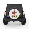 TEAM JESUS PEARL  WHITE CARBON FIBER TIRE COVER