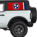 TENNESSEE STATE FLAG QUARTER WINDOW DECAL FITS 2021+ FORD BRONCO 2 DOOR HARD TOP