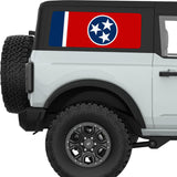 TENNESSEE STATE FLAG QUARTER WINDOW DECAL FITS 2021+ FORD BRONCO 2 DOOR HARD TOP