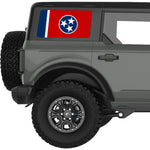 TENNESSEE STATE FLAG QUARTER WINDOW DECAL FITS 2021+ FORD BRONCO 4 DOOR HARD TOP