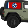 TENNESSEE STATE FLAG QUARTER WINDOW DECAL FITS 2011-2018 JEEP WRANGLER 2 DOOR HARD TOP JK