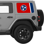 TENNESSEE STATE FLAG QUARTER WINDOW DECAL FITS 2018+ JEEP WRANGLER 4 DOOR HARD TOP JLU