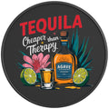 TEQUILA IS CHEAPER THAN THERAPY BLACK CARBON FIBER TIRE COVER