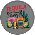 TEQUILA IS CHEAPER THAN THERAPY SILVER CARBON FIBER TIRE COVER