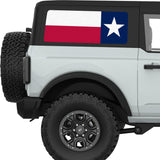 TEXAS STATE FLAG QUARTER WINDOW DECAL FITS 2021+ FORD BRONCO 2 DOOR HARD TOP