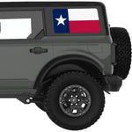 TEXAS STATE FLAG QUARTER WINDOW DECAL FITS 2021+ FORD BRONCO 4 DOOR HARD TOP