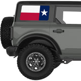 TEXAS STATE FLAG QUARTER WINDOW DECAL FITS 2021+ FORD BRONCO 4 DOOR HARD TOP