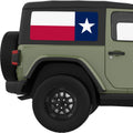 TEXAS STATE FLAG QUARTER WINDOW DECAL FITS 2011-2018 JEEP WRANGLER 2 DOOR HARD TOP JK