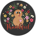 THANKFUL TURKEY PEARL  WHITE CARBON FIBER TIRE COVER