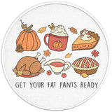 THANKSGIVING FOOD PEARL  WHITE CARBON FIBER TIRE COVER