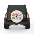 THANKSGIVING FOOD PEARL  WHITE CARBON FIBER TIRE COVER