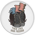 THEIR LIVES YOUR FREEDOM WHITE TIRE COVER