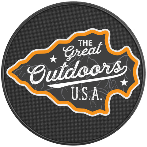 THE GREAT OUTDOORS USA PEARL  WHITE CARBON FIBER TIRE COVER