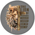 THE LION OF JUDAH SILVER CARBON FIBER TIRE COVER
