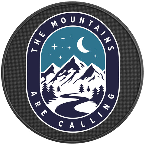 THE MOUNTAINS ARE CALLING PEARL  WHITE CARBON FIBER TIRE COVER