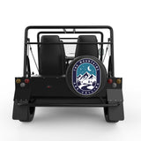 THE MOUNTAINS ARE CALLING BLACK CARBON FIBER TIRE COVER FOR MOKE