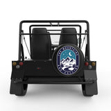 THE MOUNTAINS ARE CALLING BLACK TIRE COVER FOR MOKE