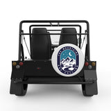 THE MOUNTAINS ARE CALLING WHITE TIRE COVER FOR MOKE