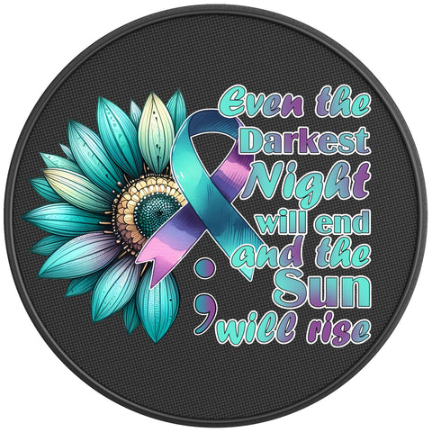 THE SUN WILL RISE BLACK CARBON FIBER TIRE COVER