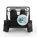 THE SUN WILL RISE WHITE CARBON FIBER TIRE COVER FOR MOKE