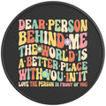 THE WORLD IS A BETTER PLACE WITH YOU BLACK CARBON FIBER TIRE COVER