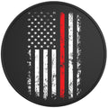 THIN RED LINE FIREFIGHTER FLAG BLACK TIRE COVER