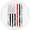 THIN RED LINE FIREFIGHTER FLAG PEARL  WHITE CARBON FIBER TIRE COVER